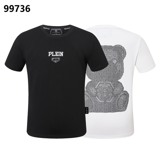 P**P Men's Content Creator Logo Emblem T-Shirt | Black White