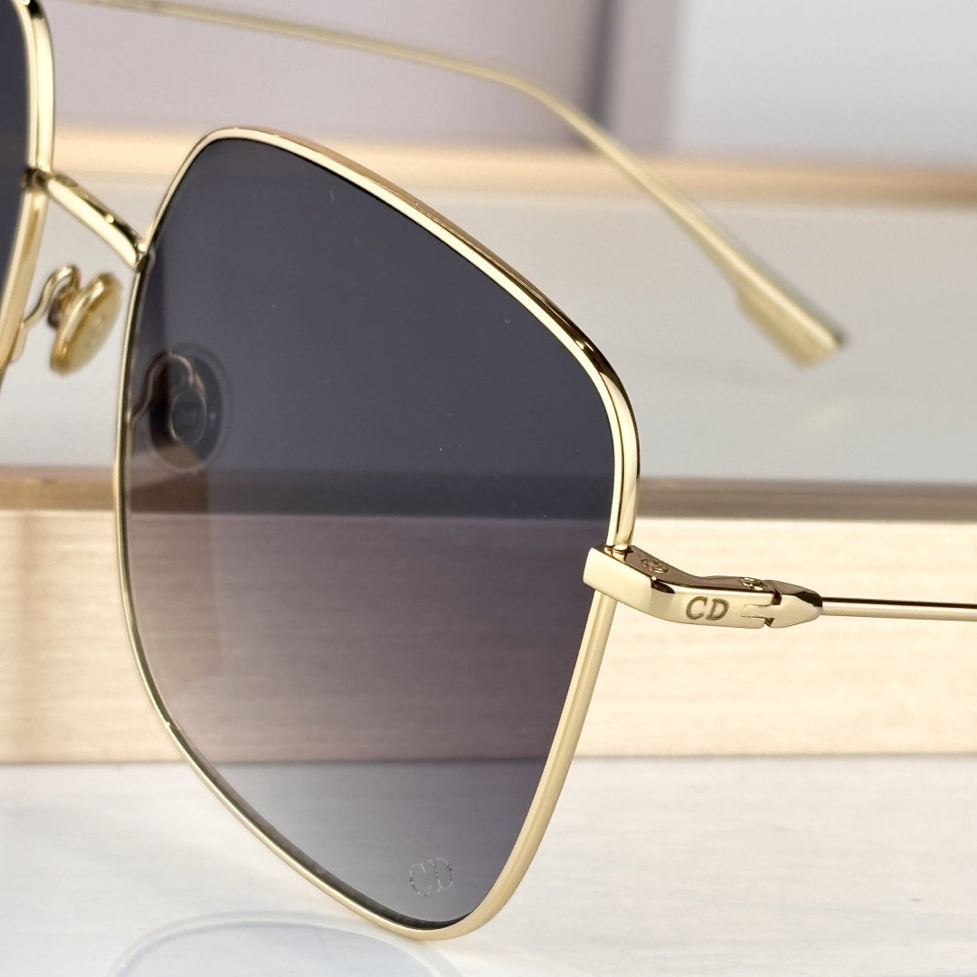 D**R Oversized Square Sunglasses | Silver & Gold Metal Frame, Grey Gradient Lenses | Multiple Colors
