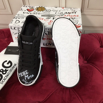 D*G 2026 Luxury Genuine Leather Casual Sneakers - Italian Designer Unisex Shoes