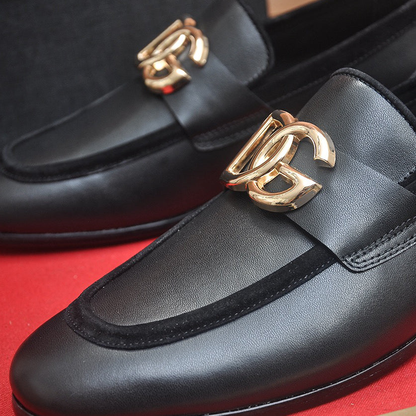 D*G 2026 Premium Leather Casual Sneakers - Designer Men's Shoes in Black
