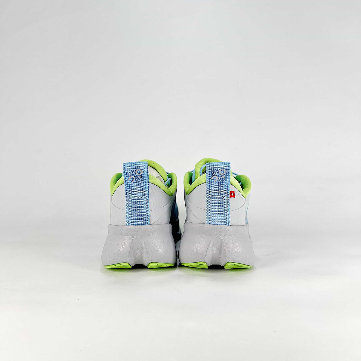 Loewe × On Cloudsolo – Unisex Lightweight Breathable Luxury Collaborative Running Shoes | Ice Blue & Lime Green