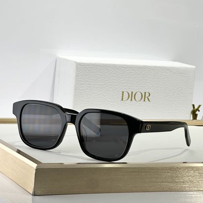 D**R Square Sunglasses | Transparent Champagne Frame, Honey Brown Gradient Lenses & Black CD Logo Hinge | 6 Colorways