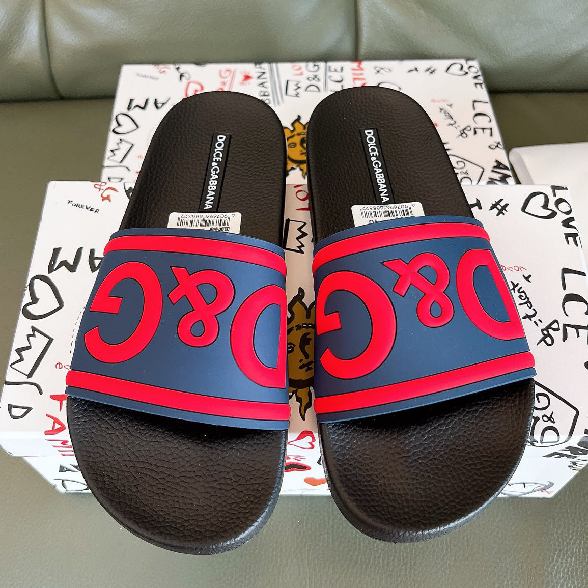 D*G 2026 Premium Leather Casual Slippers - Designer Men's Slides in 4 Styles