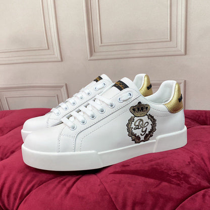D*G 2026 Premium Leather Casual Sneakers - Designer Unisex Shoes in 2 Colors