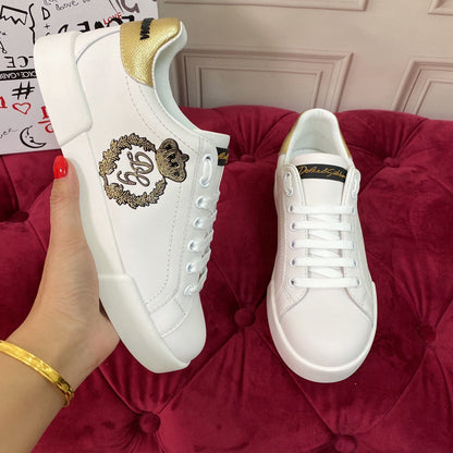 D*G 2026 Premium Leather Casual Sneakers - Designer Unisex Shoes in 2 Colors