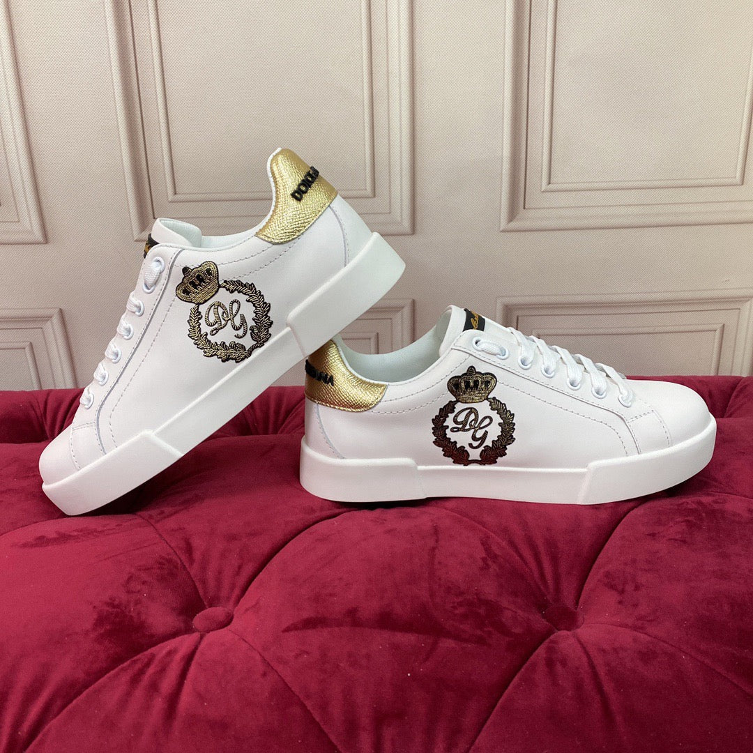 D*G 2026 Premium Leather Casual Sneakers - Designer Unisex Shoes in 2 Colors