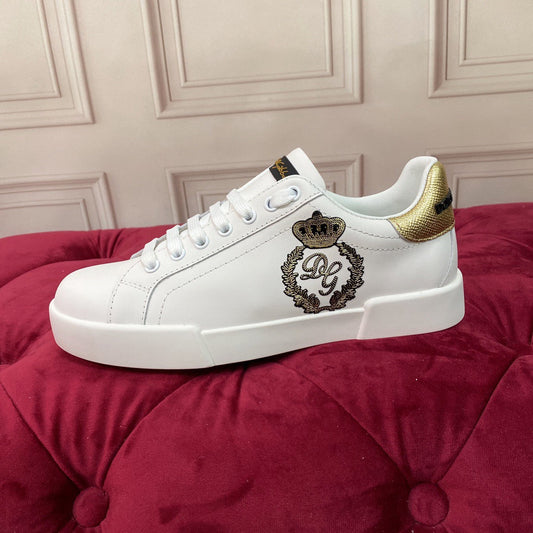 D*G 2026 Premium Leather Casual Sneakers - Designer Unisex Shoes in 2 Colors