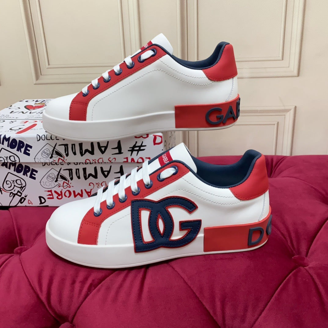 D*G 2026 Luxury Genuine Leather Casual Sneakers - Italian Designer Unisex Shoes