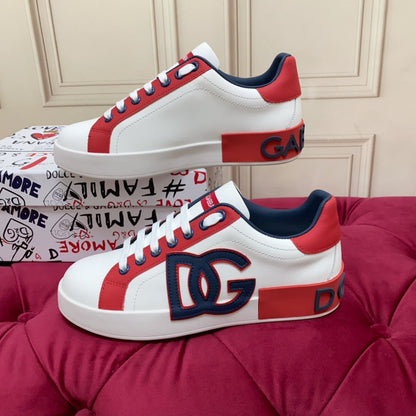 D*G 2026 Luxury Genuine Leather Casual Sneakers - Italian Designer Unisex Shoes
