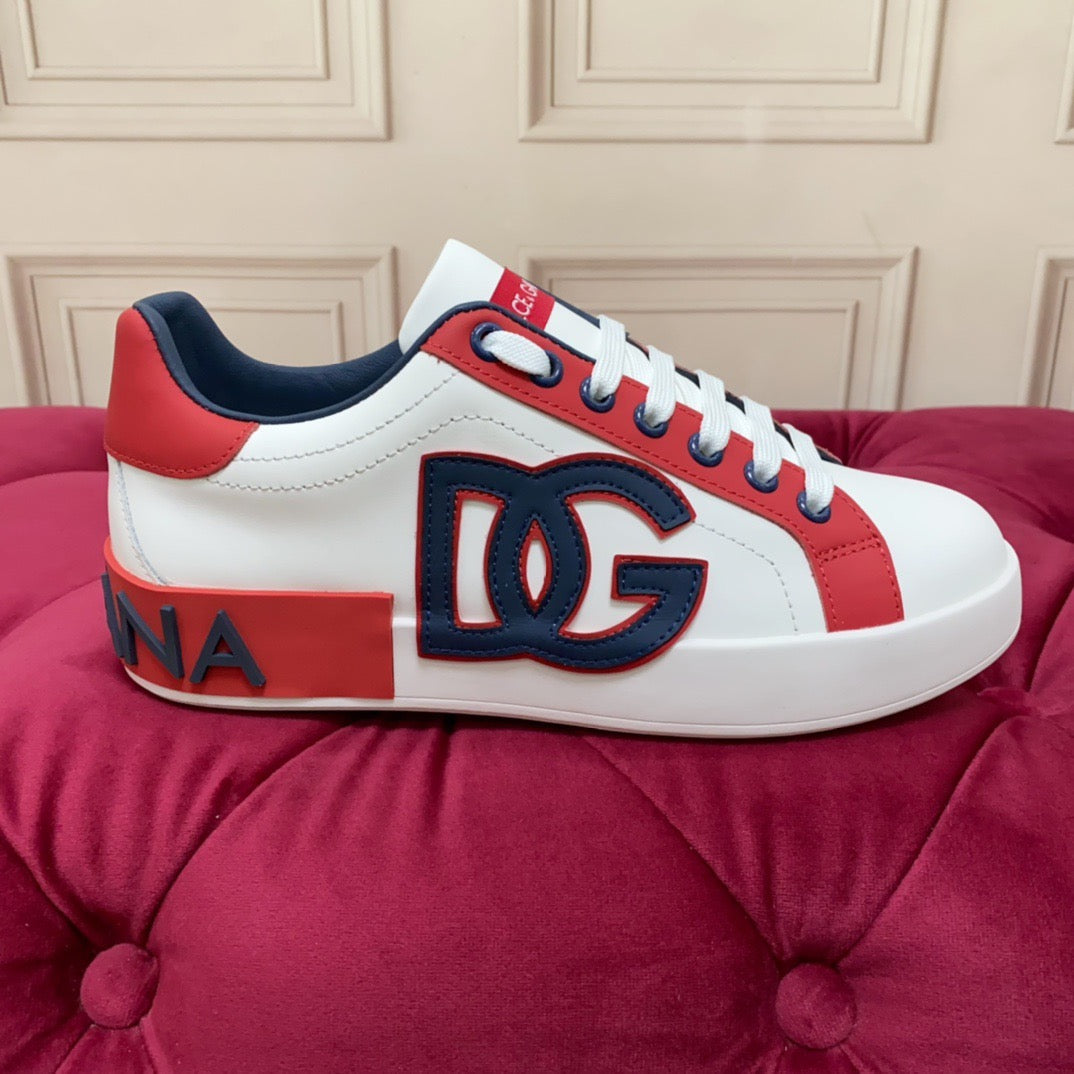 D*G 2026 Luxury Genuine Leather Casual Sneakers - Italian Designer Unisex Shoes