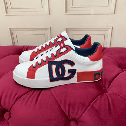 D*G 2026 Luxury Genuine Leather Casual Sneakers - Italian Designer Unisex Shoes