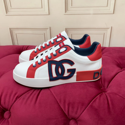 D*G 2026 Luxury Genuine Leather Casual Sneakers - Italian Designer Unisex Shoes