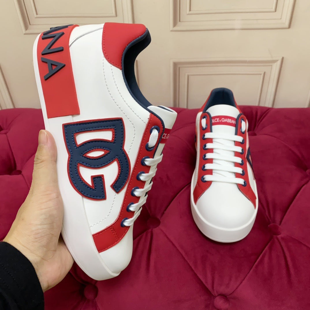 D*G 2026 Luxury Genuine Leather Casual Sneakers - Italian Designer Unisex Shoes
