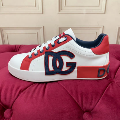 D*G 2026 Luxury Genuine Leather Casual Sneakers - Italian Designer Unisex Shoes