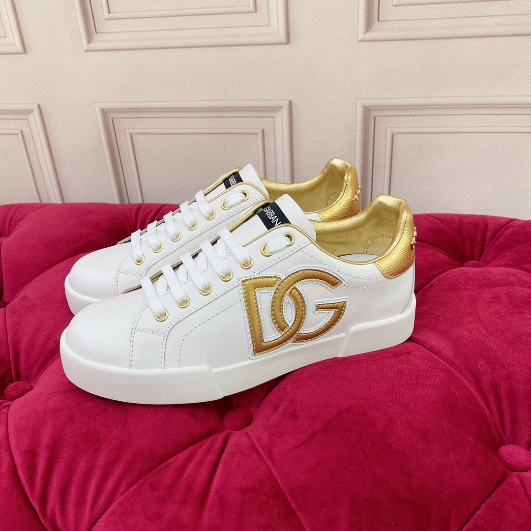D*G 2026 Luxury Genuine Leather Casual Sneakers - Italian Designer Unisex Shoes