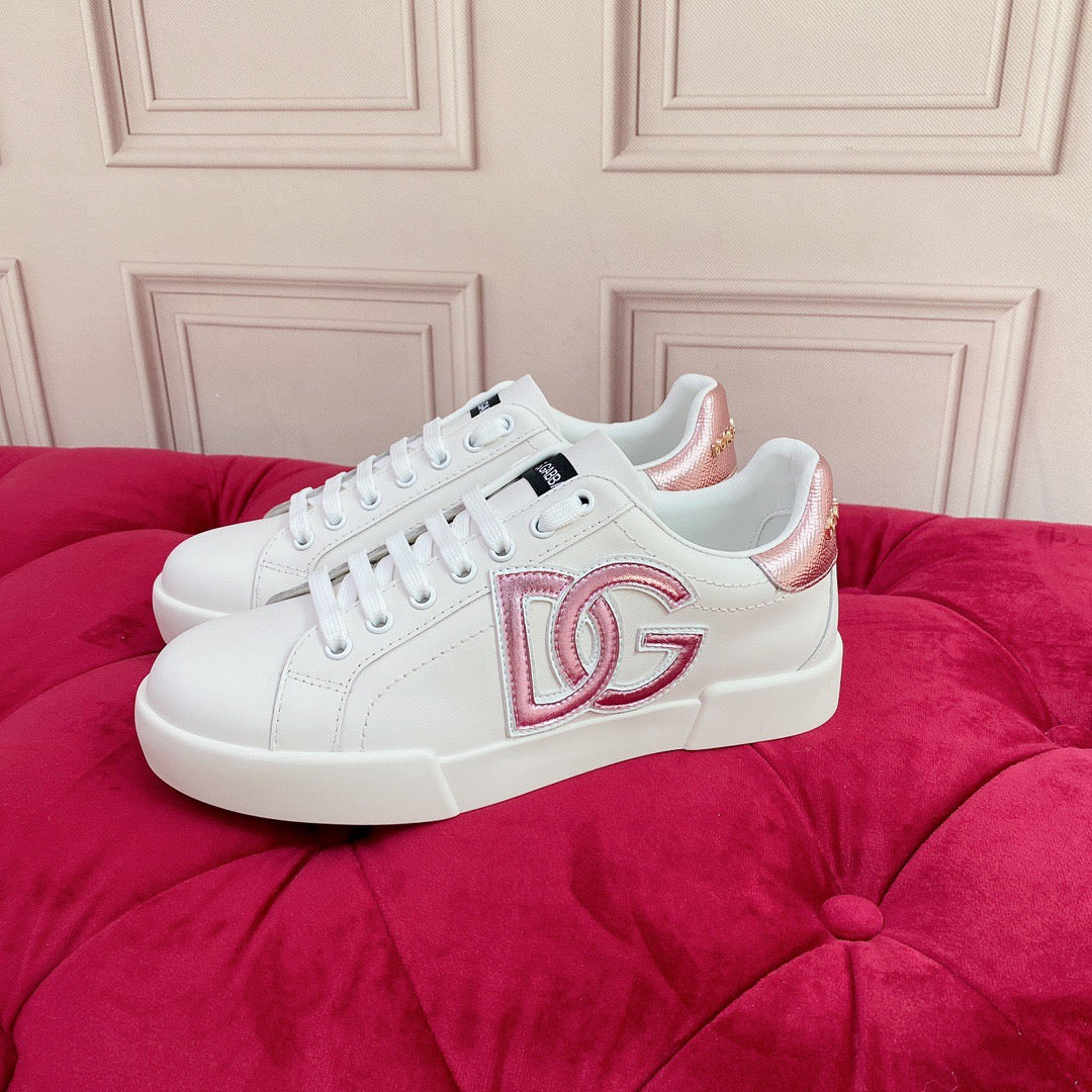D*G 2026 Luxury Genuine Leather Casual Sneakers - Italian Designer Unisex Shoes