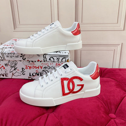 D*G 2026 Luxury Genuine Leather Casual Sneakers - Italian Designer Unisex Shoes