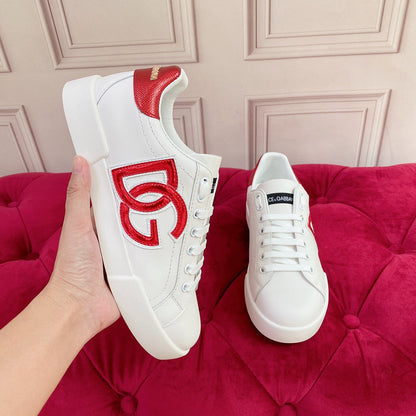 D*G 2026 Luxury Genuine Leather Casual Sneakers - Italian Designer Unisex Shoes