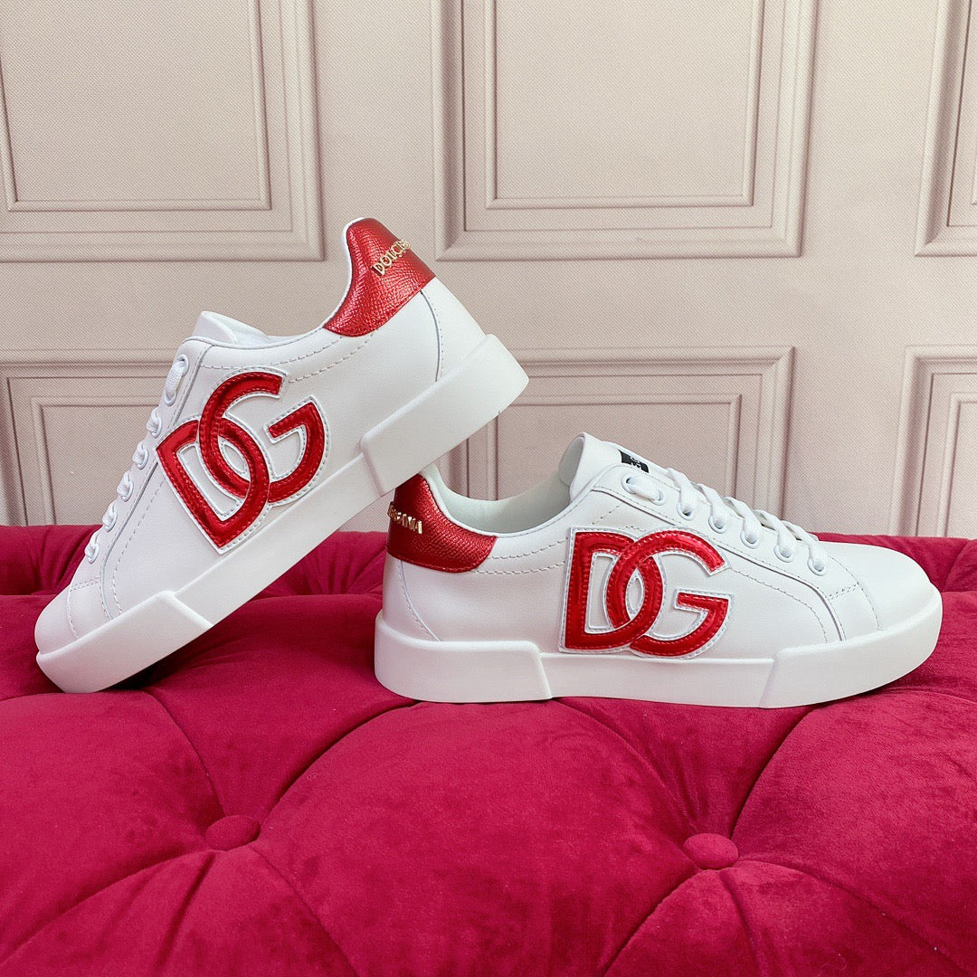 D*G 2026 Luxury Genuine Leather Casual Sneakers - Italian Designer Unisex Shoes