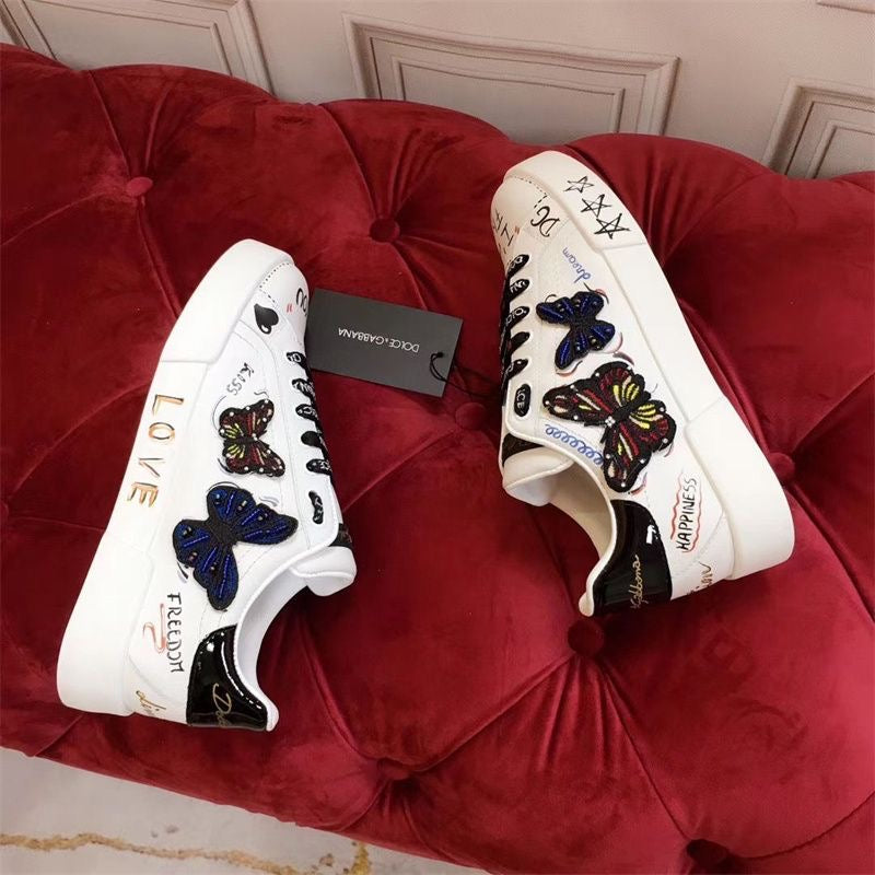 D*G 2026 Luxury Genuine Leather Casual Sneakers - Italian Designer Unisex Shoes