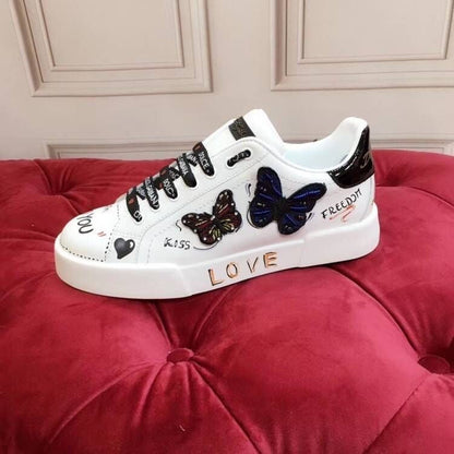 D*G 2026 Luxury Genuine Leather Casual Sneakers - Italian Designer Unisex Shoes