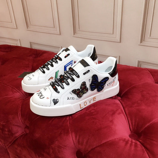 D*G 2026 Luxury Genuine Leather Casual Sneakers - Italian Designer Unisex Shoes