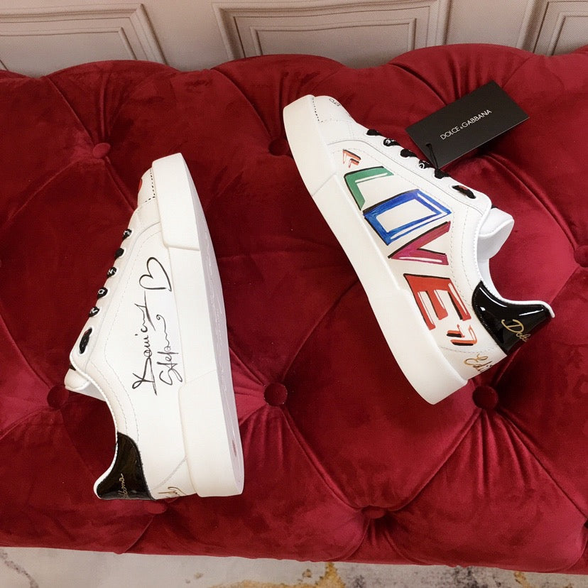 D*G 2026 Luxury Genuine Leather Casual Sneakers - Italian Designer Unisex Shoes