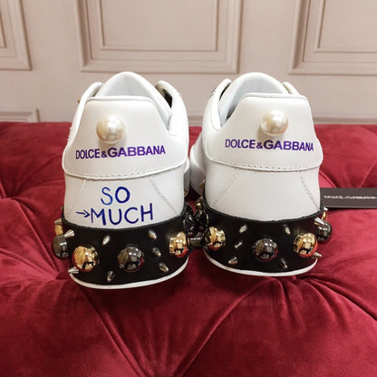 D*G 2026 Luxury Genuine Leather Casual Sneakers - Italian Designer Unisex Shoes