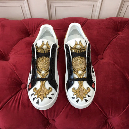 D*G 2026 Luxury Genuine Leather Casual Sneakers - Italian Designer Unisex Shoes