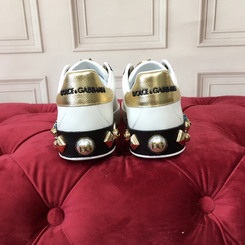 D*G 2026 Luxury Genuine Leather Casual Sneakers - Italian Designer Unisex Shoes