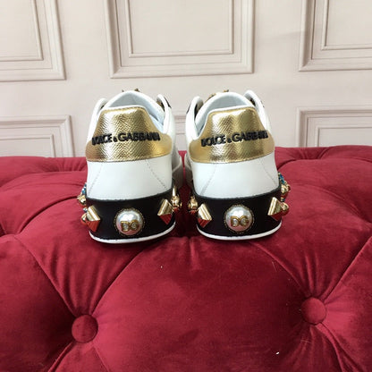 D*G 2026 Luxury Genuine Leather Casual Sneakers - Italian Designer Unisex Shoes