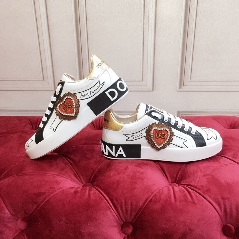 D*G 2026 Luxury Genuine Leather Casual Sneakers - Italian Designer Unisex Shoes