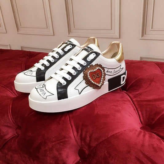 D*G 2026 Luxury Genuine Leather Casual Sneakers - Italian Designer Unisex Shoes