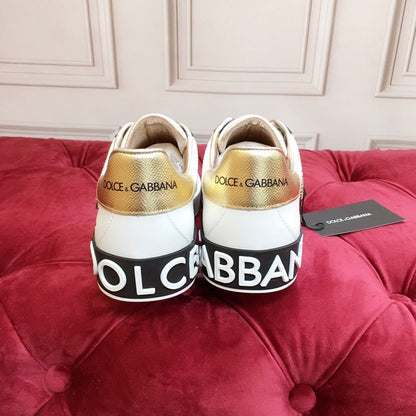 D*G 2026 Luxury Genuine Leather Casual Sneakers - Italian Designer Unisex Shoes