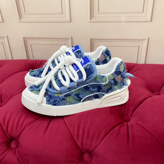 D*G 2026 Luxury Genuine Leather Casual Sneakers - Italian Designer Unisex Shoes
