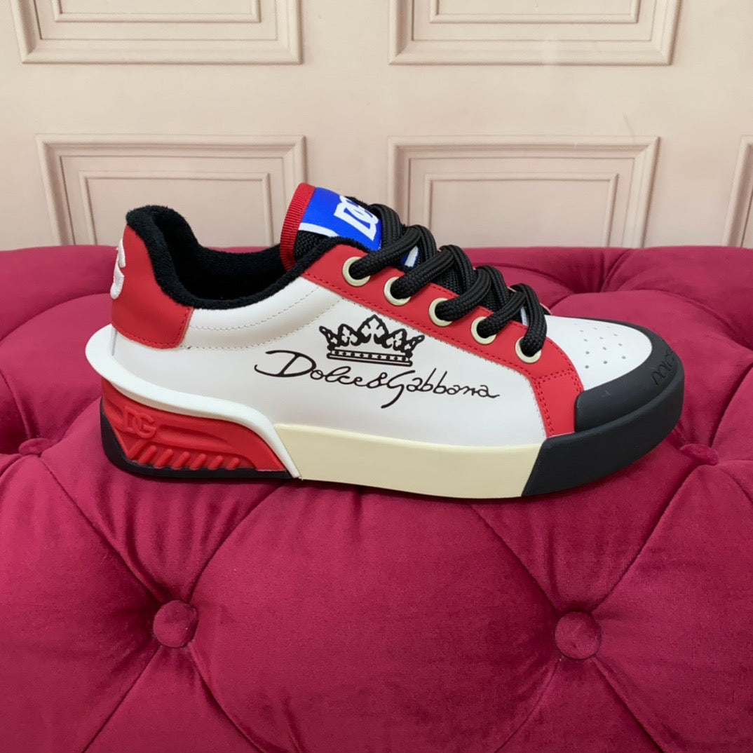 D*G 2026 Luxury Genuine Leather Casual Sneakers - Italian Designer Unisex Shoes