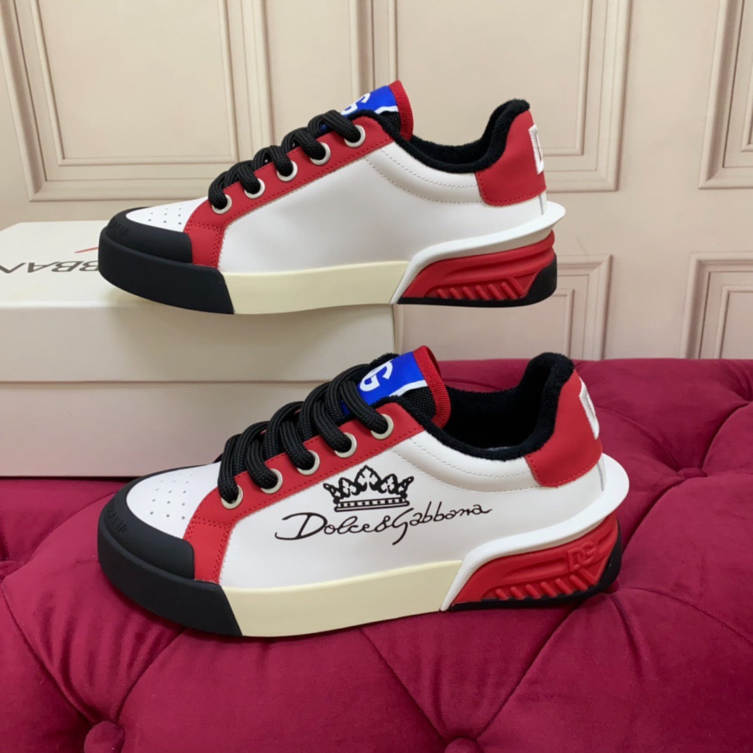 D*G 2026 Luxury Genuine Leather Casual Sneakers - Italian Designer Unisex Shoes