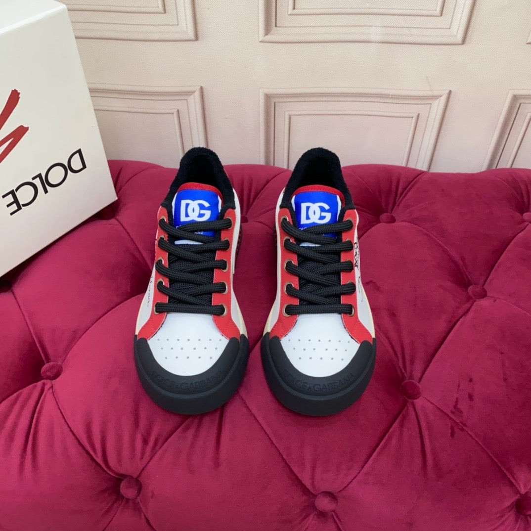 D*G 2026 Luxury Genuine Leather Casual Sneakers - Italian Designer Unisex Shoes