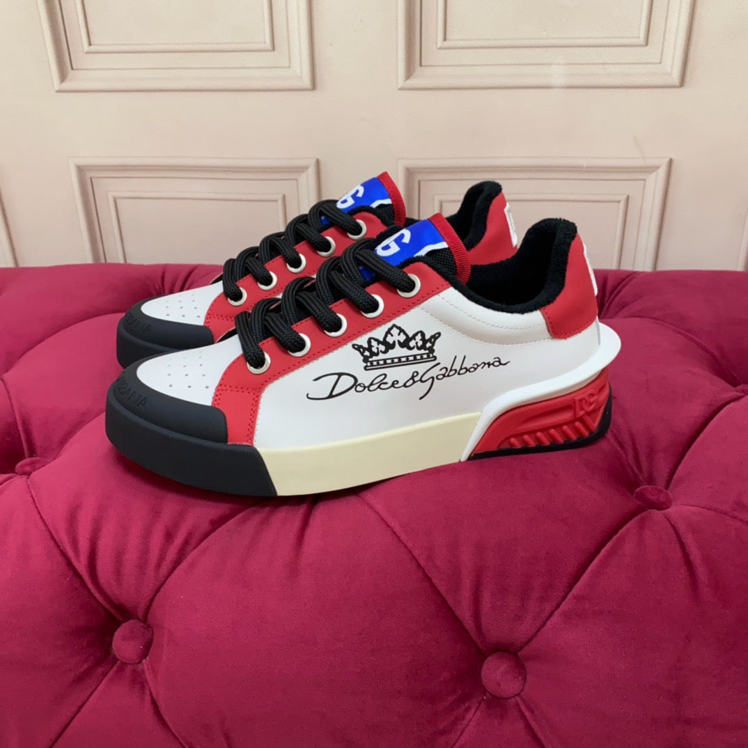 D*G 2026 Luxury Genuine Leather Casual Sneakers - Italian Designer Unisex Shoes
