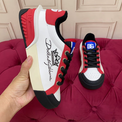D*G 2026 Luxury Genuine Leather Casual Sneakers - Italian Designer Unisex Shoes