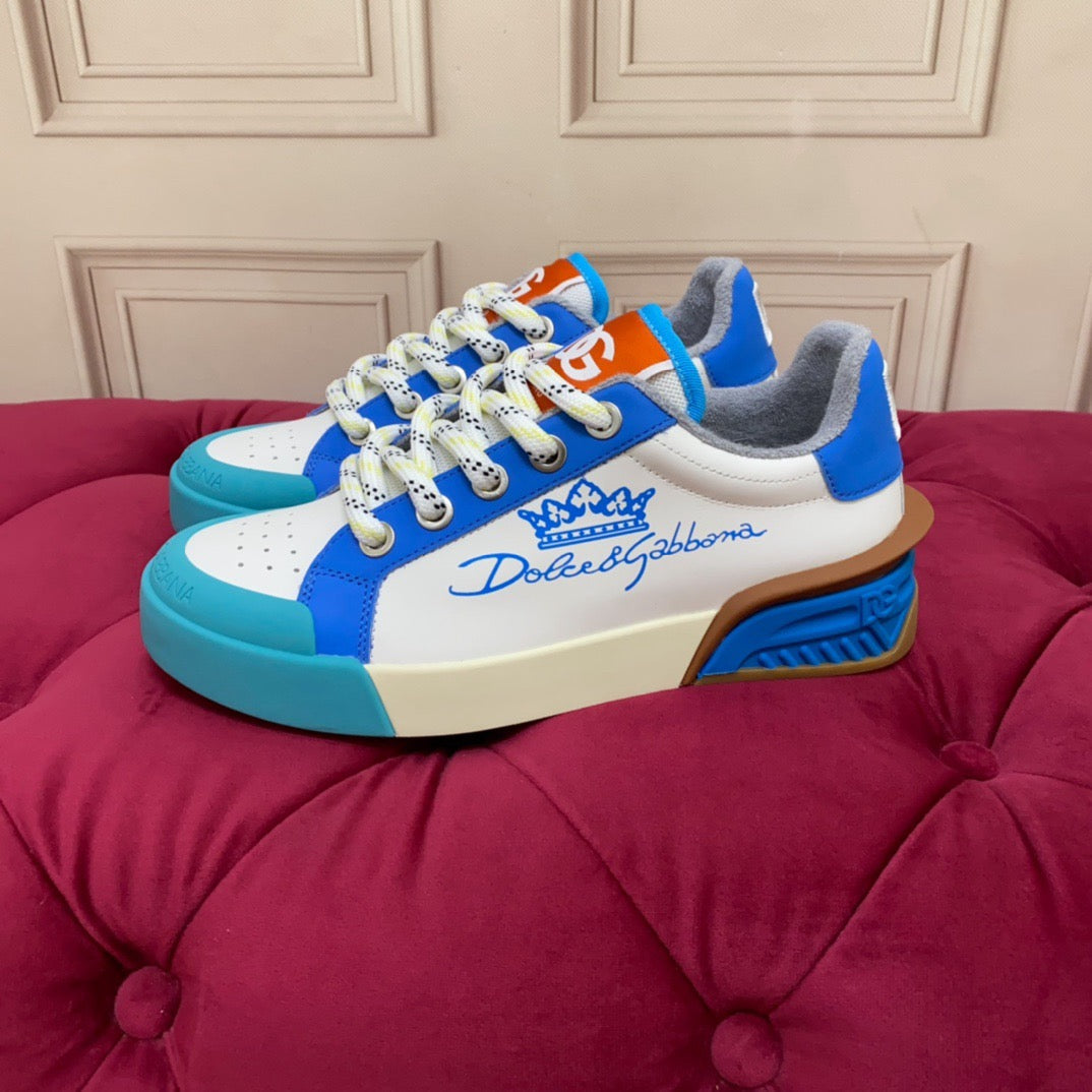 D*G 2026 Luxury Genuine Leather Casual Sneakers - Italian Designer Unisex Shoes