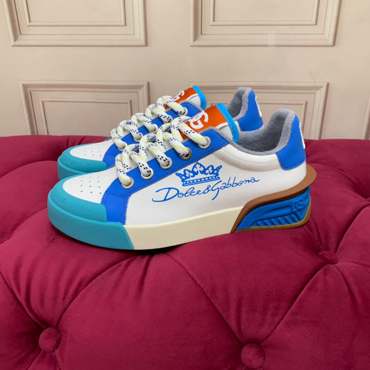 D*G 2026 Luxury Genuine Leather Casual Sneakers - Italian Designer Unisex Shoes