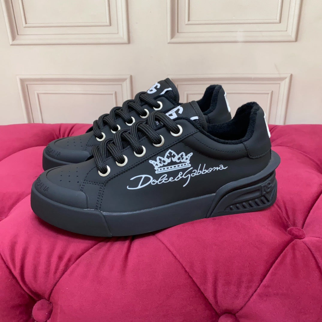 D*G 2026 Luxury Genuine Leather Casual Sneakers - Italian Designer Unisex Shoes