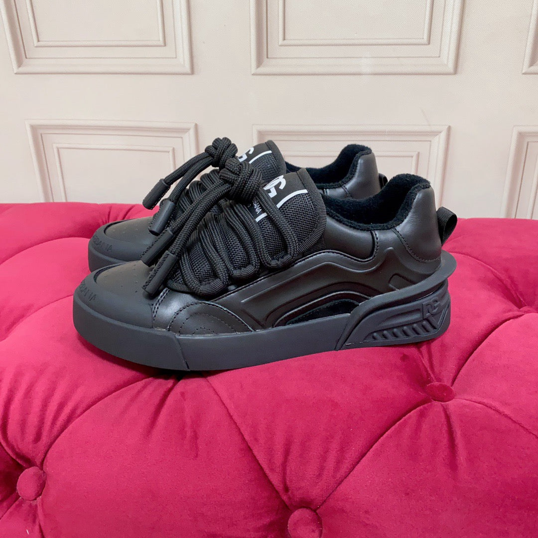 D*G 2026 Luxury Genuine Leather Casual Sneakers - Italian Designer Unisex Shoes