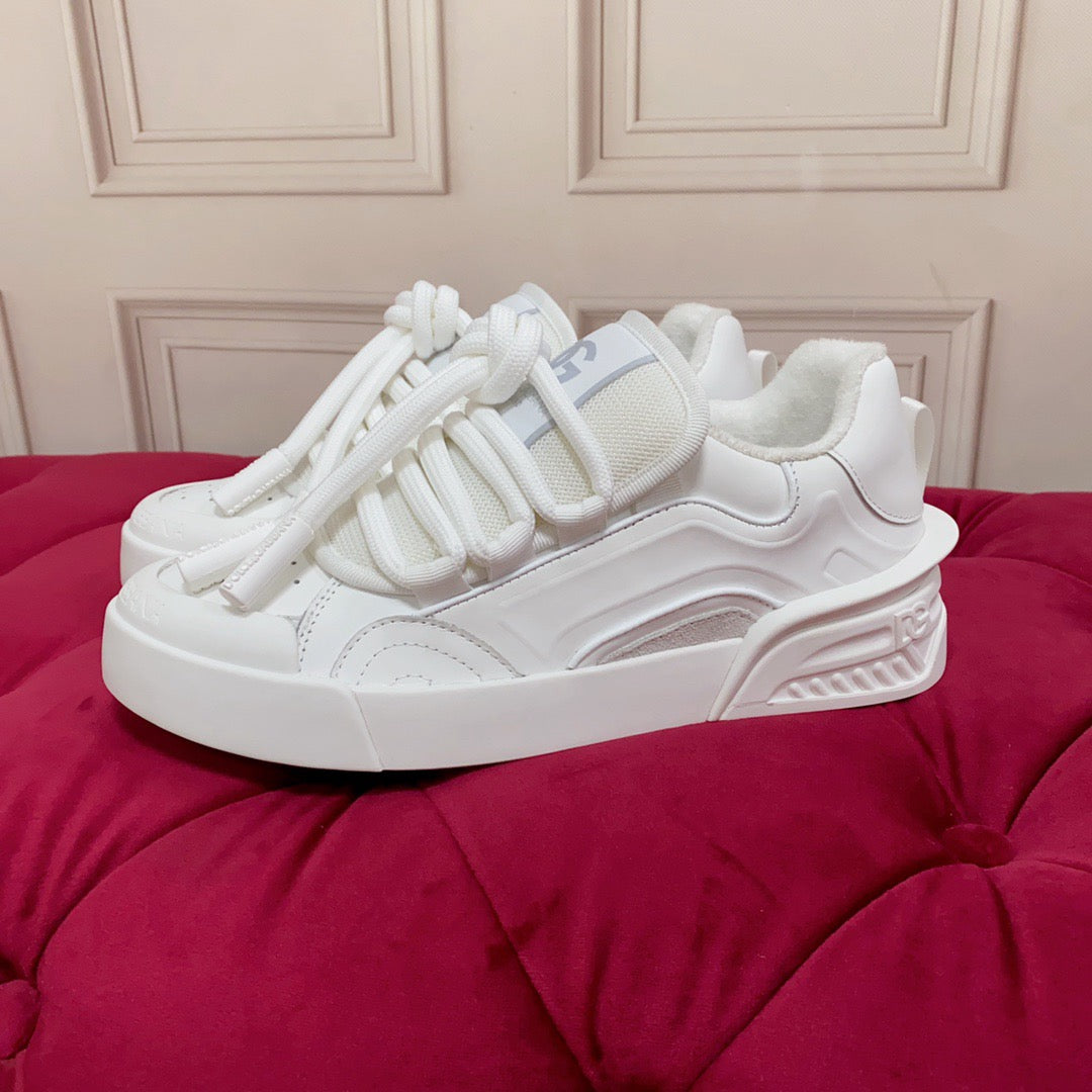 D*G 2026 Luxury Genuine Leather Casual Sneakers - Italian Designer Unisex Shoes