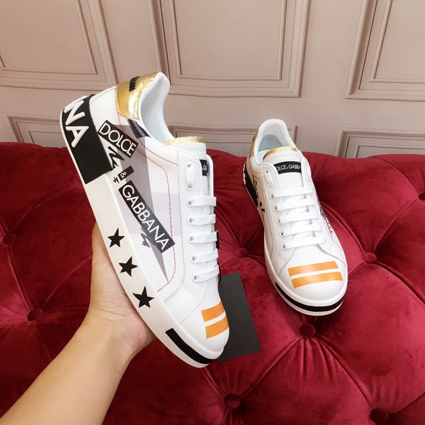 D*G 2026 Luxury Genuine Leather Casual Sneakers - Italian Designer Unisex Shoes