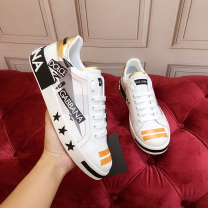 D*G 2026 Luxury Genuine Leather Casual Sneakers - Italian Designer Unisex Shoes
