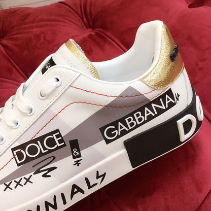 D*G 2026 Luxury Genuine Leather Casual Sneakers - Italian Designer Unisex Shoes