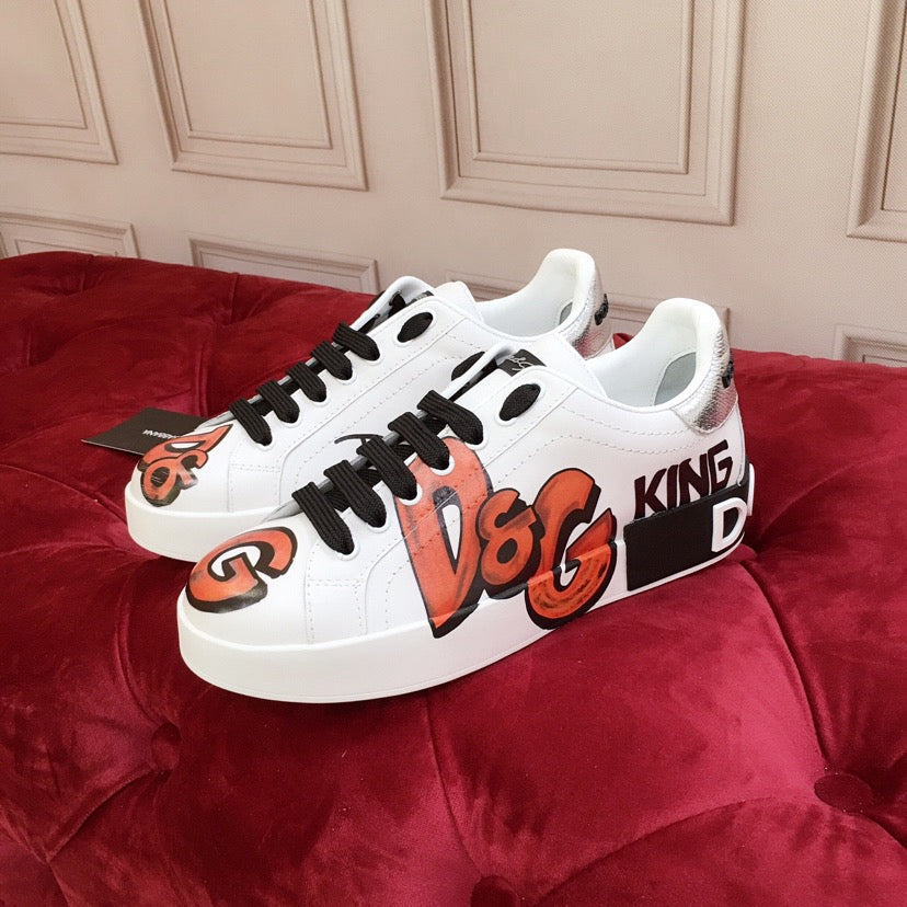 D*G 2026 Luxury Genuine Leather Casual Sneakers - Italian Designer Unisex Shoes