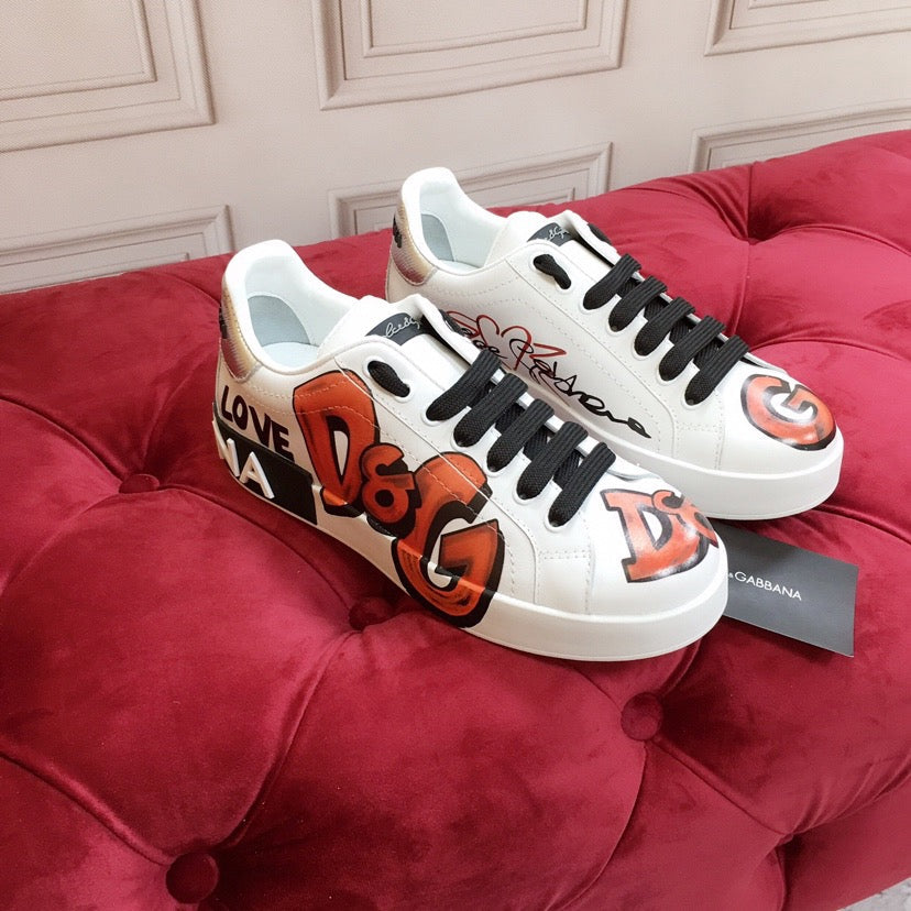 D*G 2026 Luxury Genuine Leather Casual Sneakers - Italian Designer Unisex Shoes